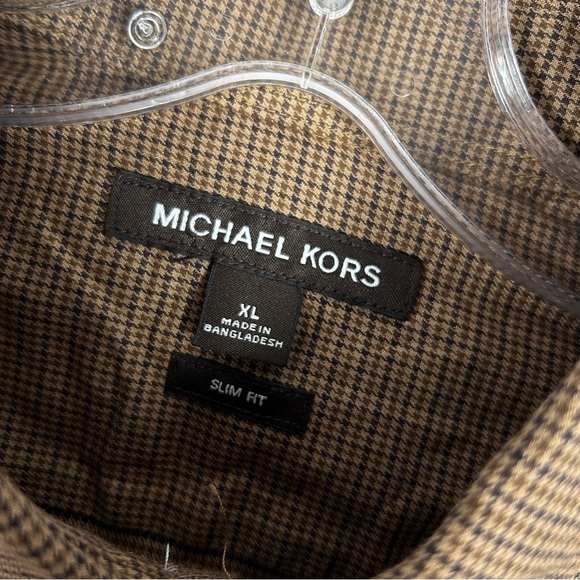 ❤️ Michael Kors Tan Casual Button Down Shirt XL - Picture 3 of 10